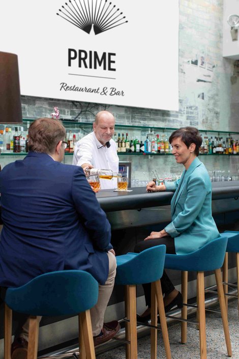 Serving drinks at PRIME Restaurant & Bar